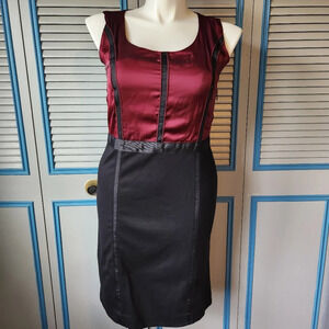 Dana Buchman Red & Black Sleeveless Dress